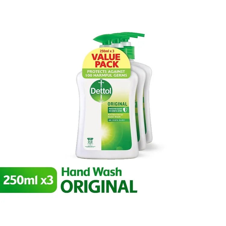 DETTOL ANTIBACTERIAL HANDWASH ORIGINAL VALUE PACK 250ML X 3