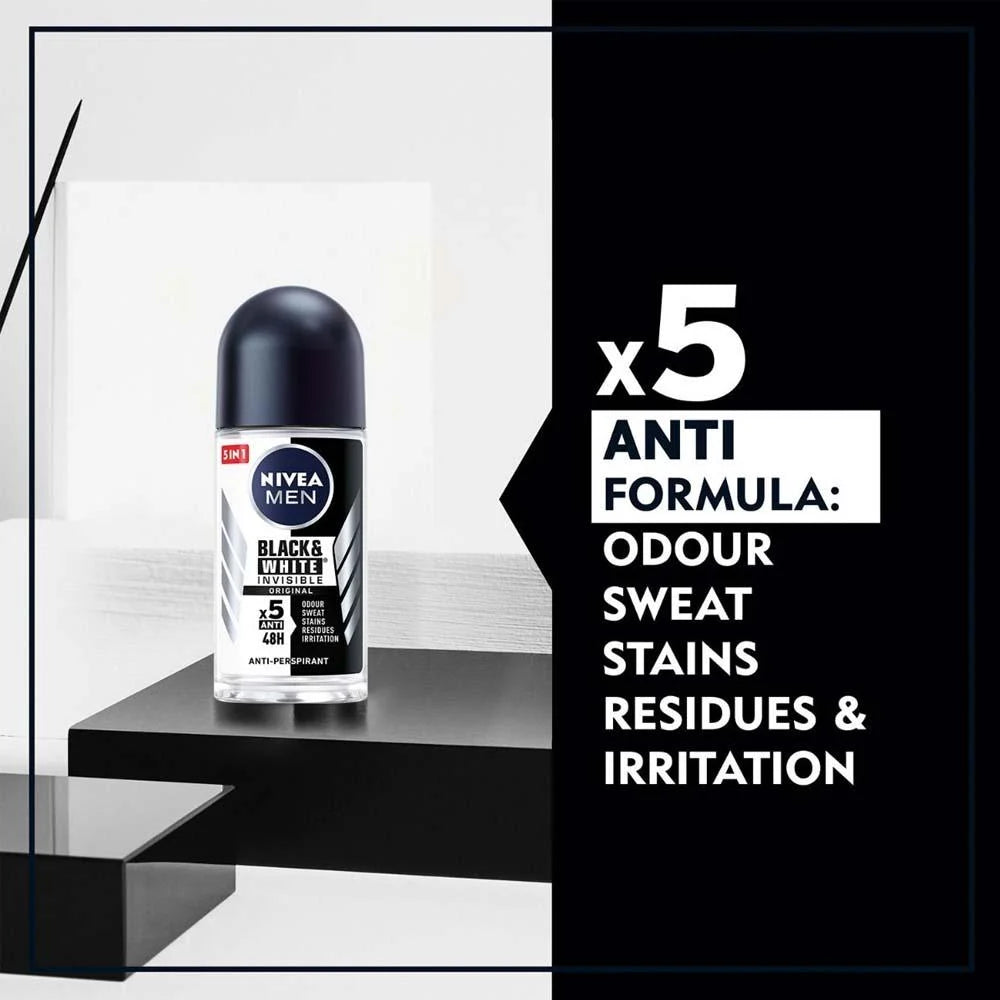 NIVEA MEN DEODORANT BLACK & WHITE ROLL ON 50ML