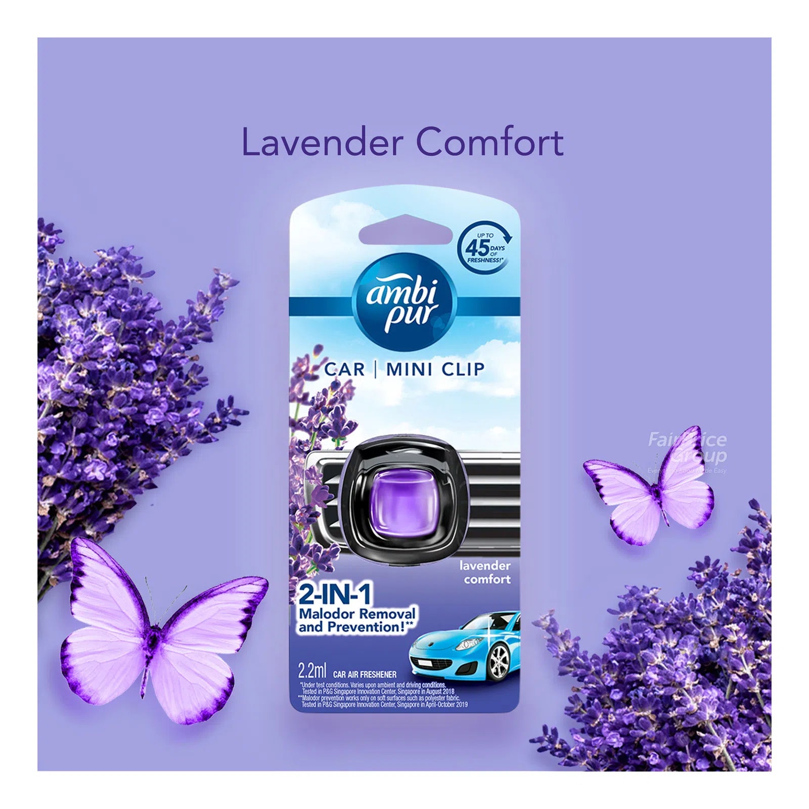 AMBI PUR CAR MINI CLIP LAVENDER COMFORT 2.2ML