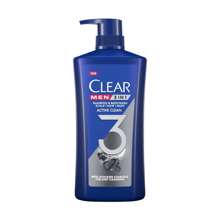 CLEAR MEN 3-IN-1 ACTIVE CLEAN 618ML