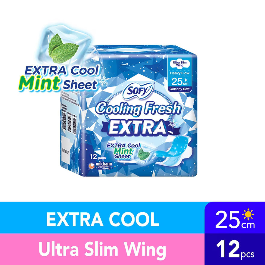 SOFY COOLING FRESH EXTRA DAY ULTRA SLIM WING 25CM 12S