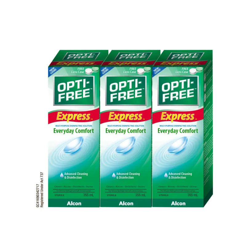 ALCON OPTI-FREE EXPRESS MULTI-PURPOSE DISINFECTING SOLUTION 355ML PACK-OF-3