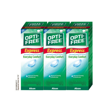 ALCON OPTI-FREE EXPRESS MULTI-PURPOSE DISINFECTING SOLUTION 355ML PACK-OF-3