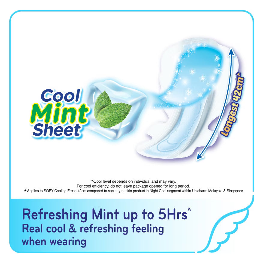 SOFY COOLING FRESH NIGHT SLIM WING 42CM 6S