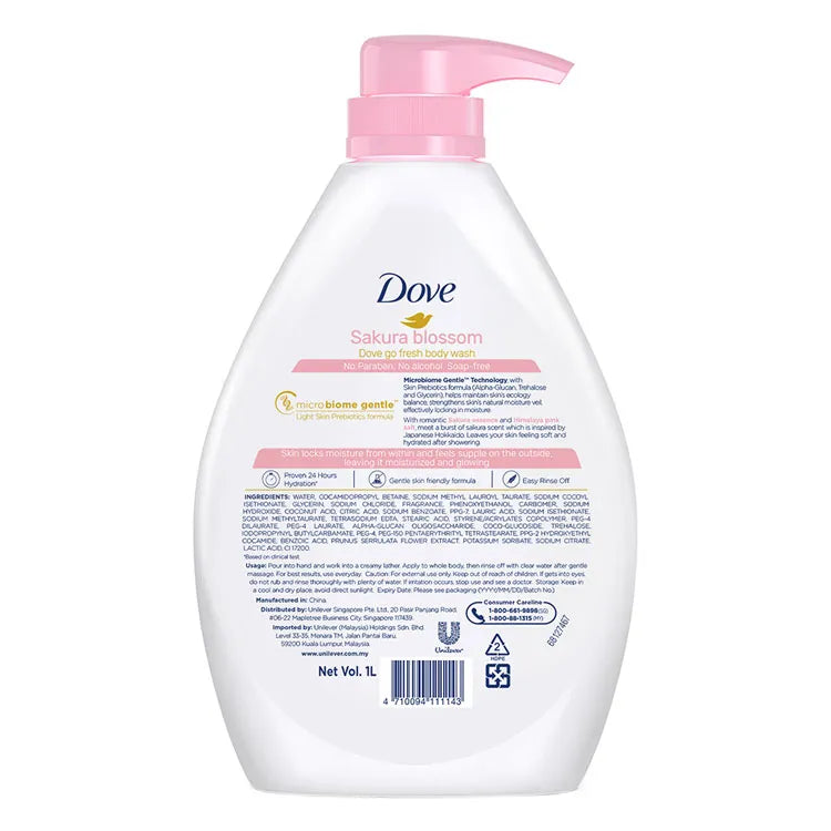 DOVE SAKURA BLOSSOM BODY WASH 1L