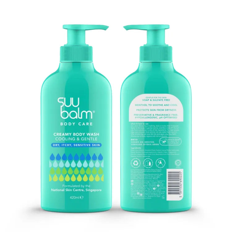 SUU BALM DUAL COOLING AND MOISTURISING CREAM BODYWASH 420ML