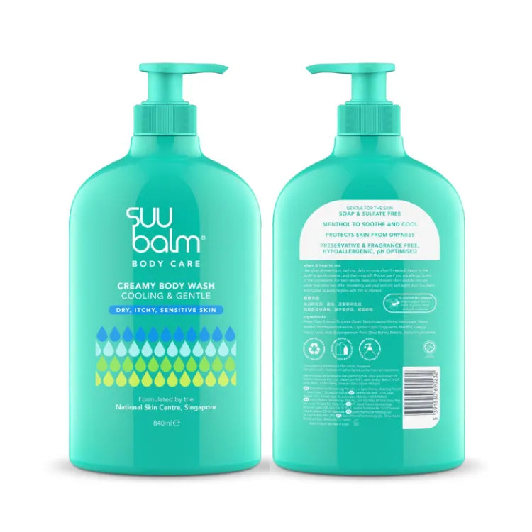 SUU BALM DUAL COOLING AND MOISTURISING CREAM BODYWASH 840ML
