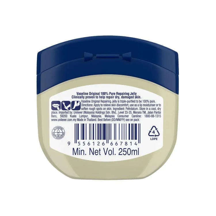 VASELINE ORIGINAL 100% PURE REPAIRING JELLY 250ML