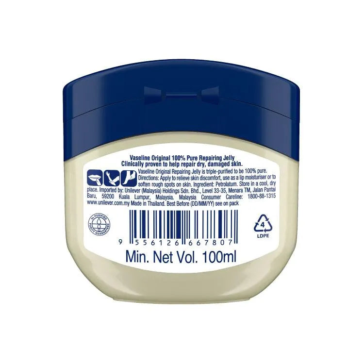 VASELINE ORIGINAL 100% PURE REPAIRING JELLY 100ML