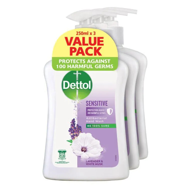 DETTOL ANTIBACTERIAL HANDWASH SENSITIVE VALUE PACK 250ML X 3