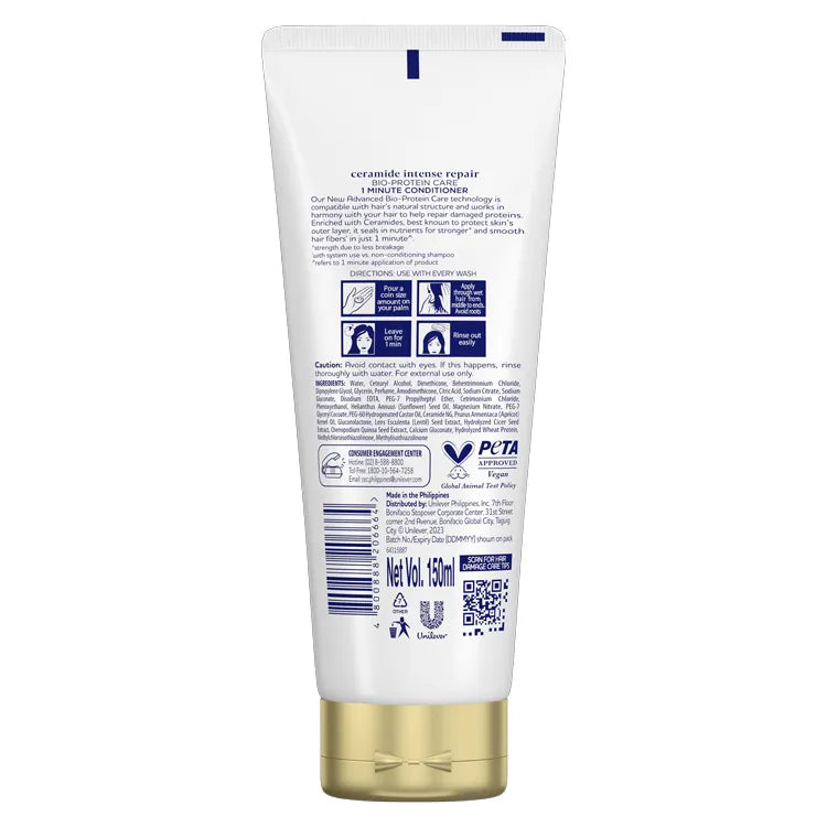 DOVE CERAMIDE INTENSE REPAIR BIO-PROTEIN CARE 1 MINUTE CONDITIONER 150ML