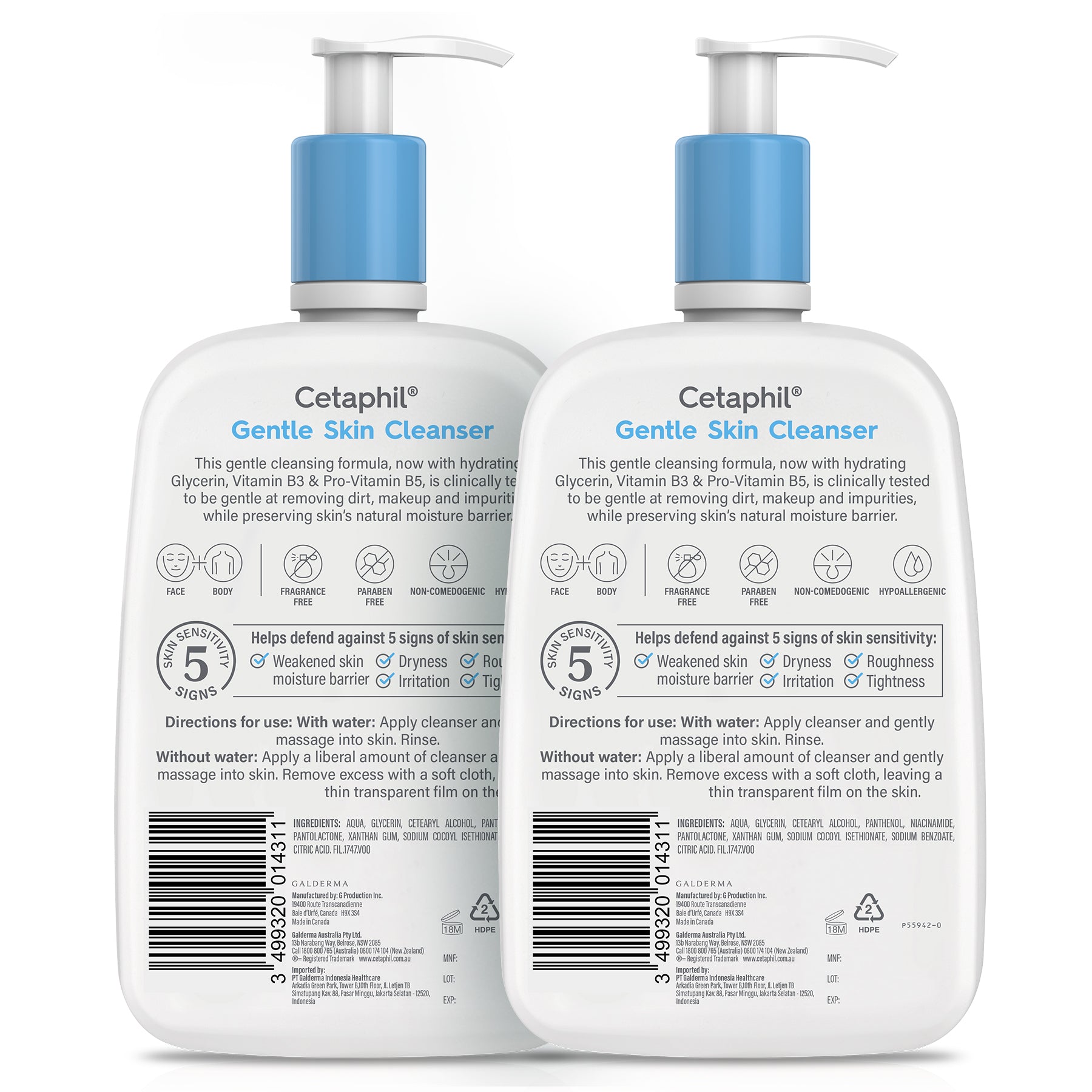 CETAPHIL GENTLE SKIN CLEANSER 1L X 2