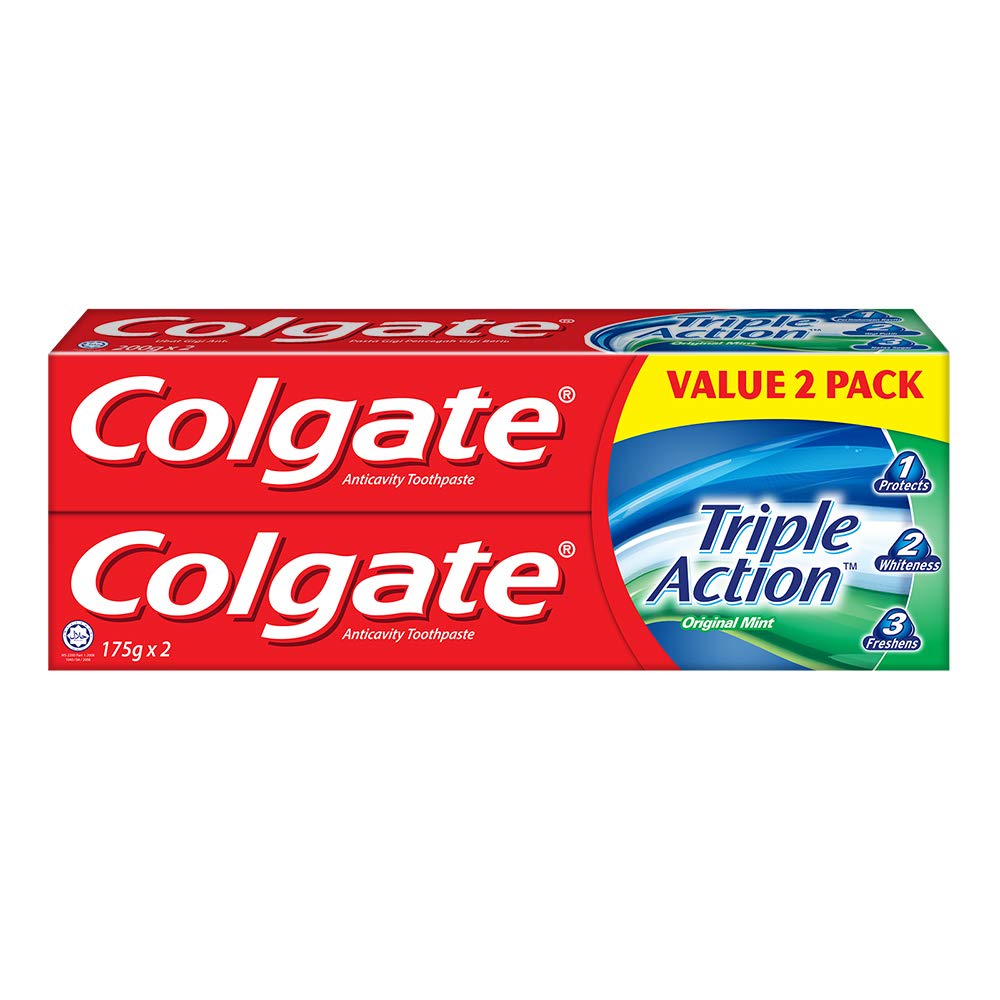 COLGATE TRIPLE ACTION TOOTHPASTE VALUE PACK 175G X 2