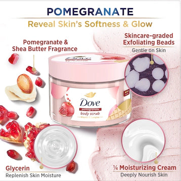 DOVE BODY SCRUB POMEGRANATE 280GRAM