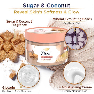 DOVE BODY SCRUB SUGAR & COCONUT 280GRAM
