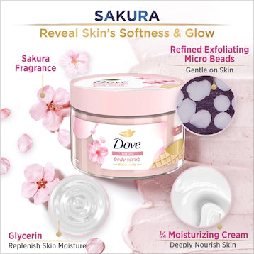DOVE BODY SCRUB SAKURA 280GRAM