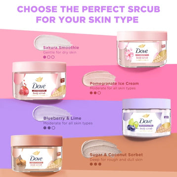 DOVE BODY SCRUB BLUEBERRY & LIME 280GRAM