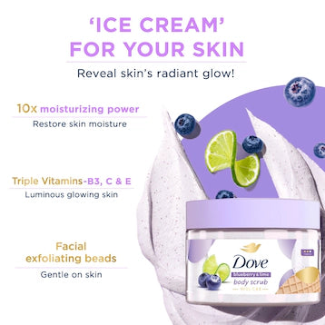 DOVE BODY SCRUB BLUEBERRY & LIME 280GRAM