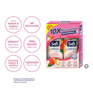 SAFI HIJABISTA BODYCARE DEODORANT ROLL ON HEALTHY WHITE 50MLX2