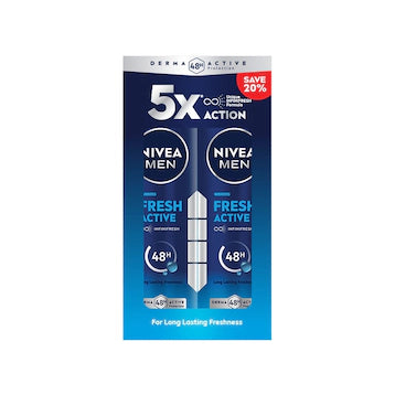 NIVEA FOR MEN DEODORANT FRESH SPRAY TWIN PACK 2X150ML