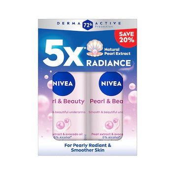 NIVEA DEODORANT PEARL & BEAUTY ROLL ON TWIN PACK 2X50ML