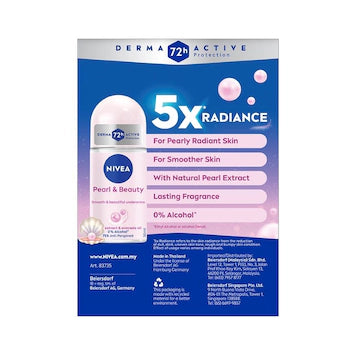 NIVEA DEODORANT PEARL & BEAUTY ROLL ON TWIN PACK 2X50ML