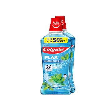 COLGATE PLAX PEPPERMINT MOUTHWASH VALUEPACK 750MLX2