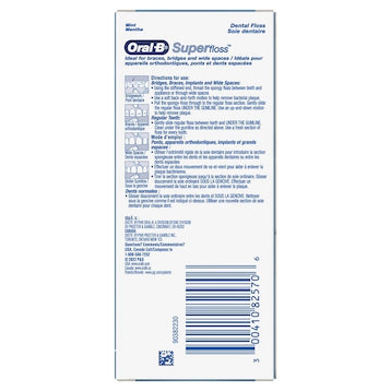 ORAL-B SUPER FLOSS DENTAL FLOSS MINT 50S