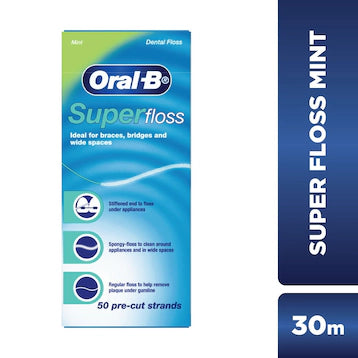 ORAL-B SUPER FLOSS DENTAL FLOSS MINT 50S
