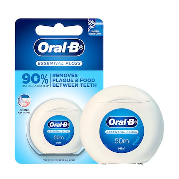 ORAL-B ESSENTIAL WAXED DENTAL FLOSS 50M