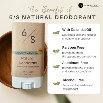 6 PERSCENT SANDALWOOD NATURAL DEODORANT 15G