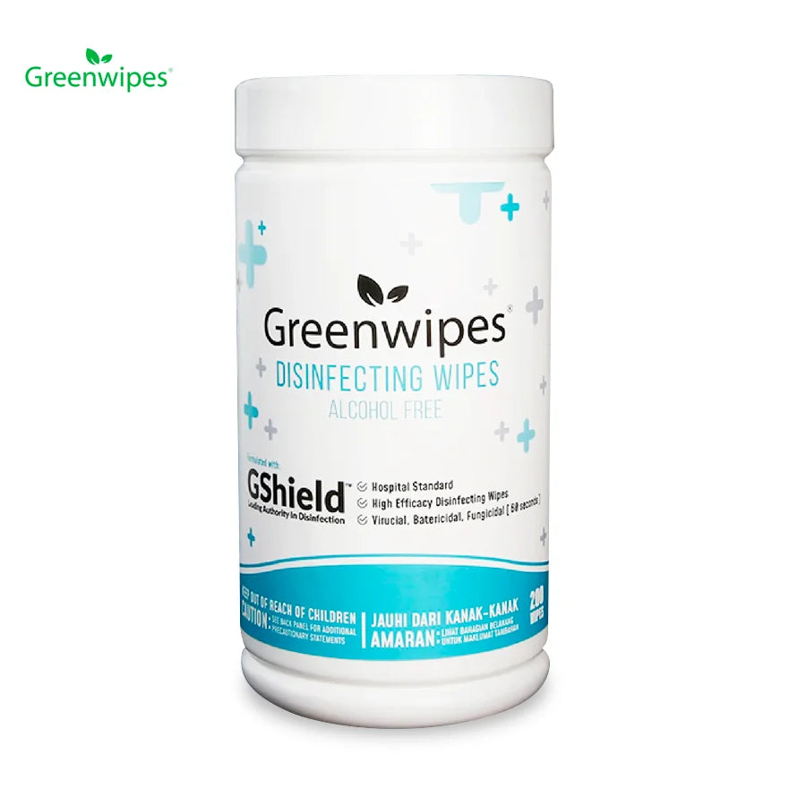 GREENWIPES GSHIELD DISINFECTING WIPES 200S (ALCOHOL FREE)