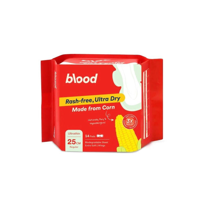 BLOOD ULTRATHIN CORN PAD REGULAR WINGS 25CM 14S