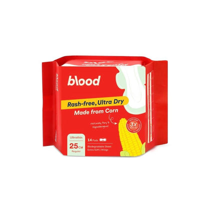 BLOOD ULTRATHIN CORN PAD REGULAR WINGS 25CM 14S