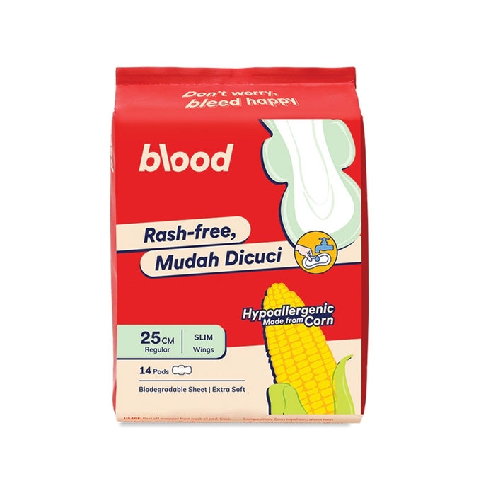 BLOOD MUDAH DICUCI SLIM CORN PAD REGULAR WINGS 25CM 14S