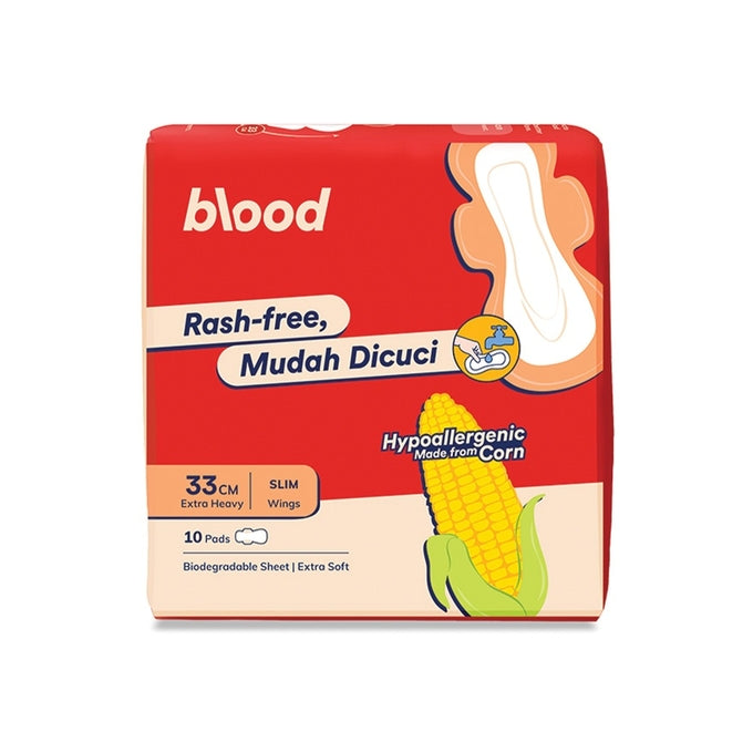 BLOOD MUDAH DICUCI SLIM CORN PAD HEAVY WINGS 33CM 10S