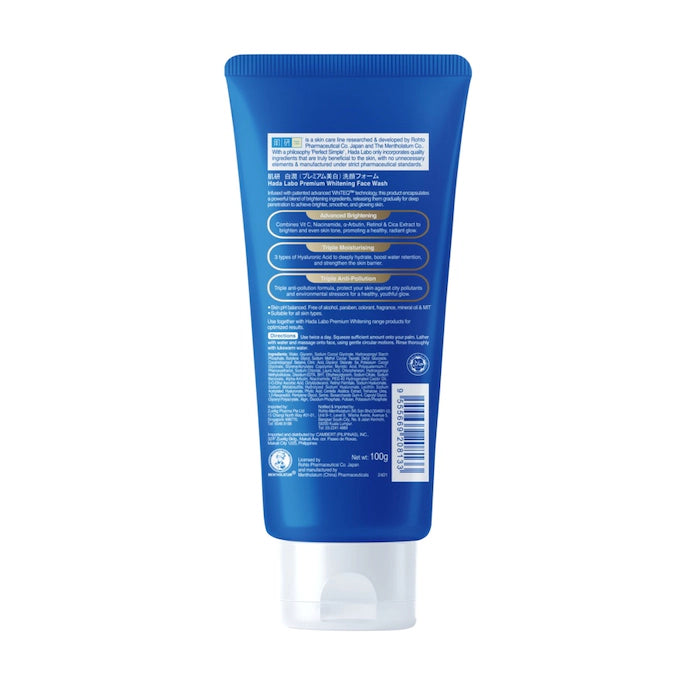 HADA LABO PREMIUM WHITENING FACE WASH 100G