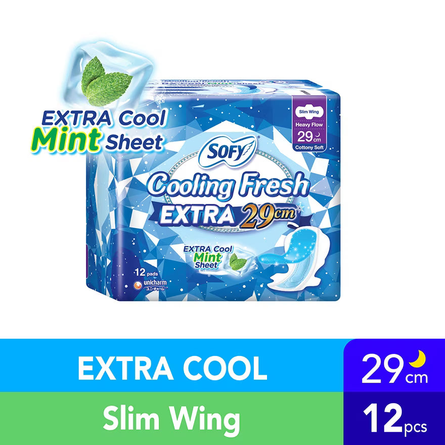 SOFY COOLING FRESH EXTRA NIGHT SLIM WING 29CM 12S