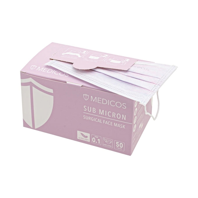 MEDICOS 4 PLY LUMI SERIES SURGICAL FACE MASK PURPLE 50'S