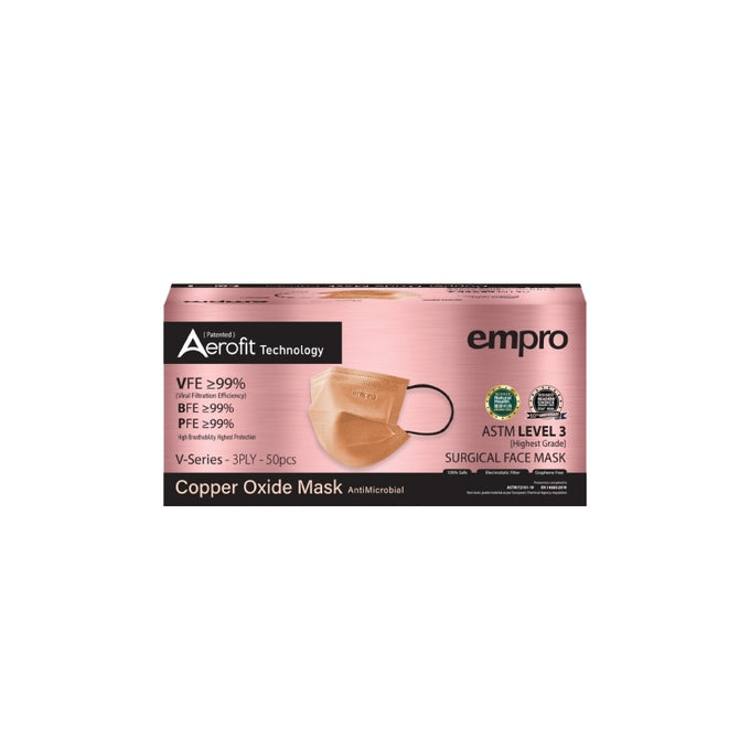 EMPRO AEROFIT COPPER OXIDE V SERIES 3PLY FACE MASK 50'S