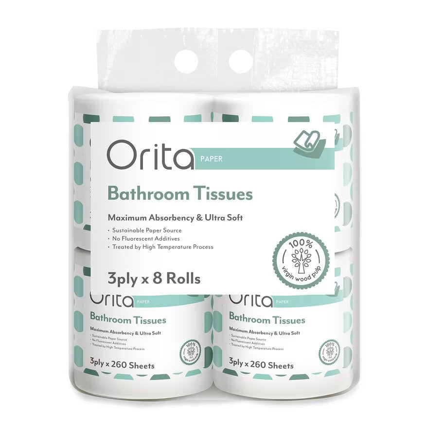 ORITA TOILET ROLL 3PLY 260 SHEETS X 8S