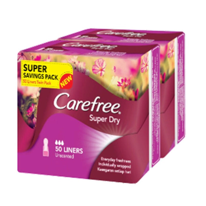 CAREFREE SUPER DRY UNSCENTED LINERS 2 X 50'S