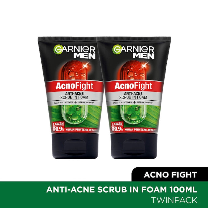 GARNIER MEN ACNOFIGHT ANTI-ACNE FOAM TWIN PACK 2X100ML