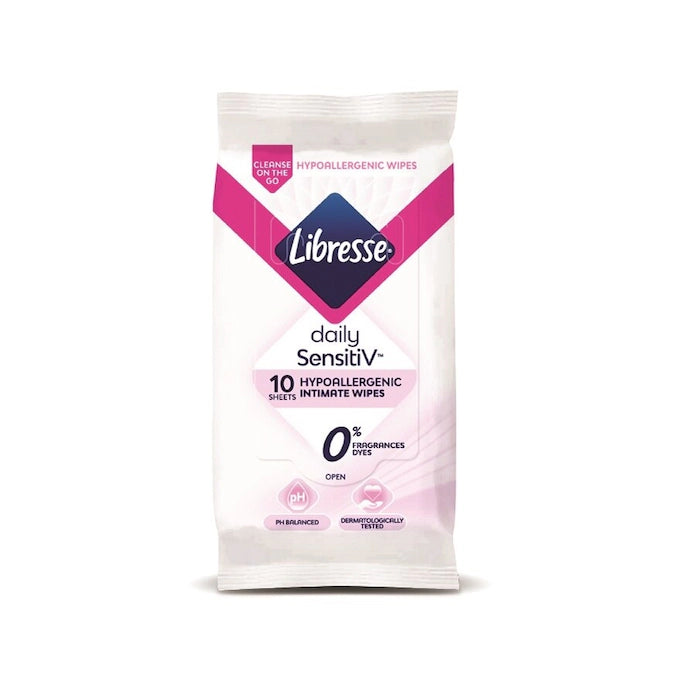 LIBRESSE SENSITIV FEMININE WIPES 10S
