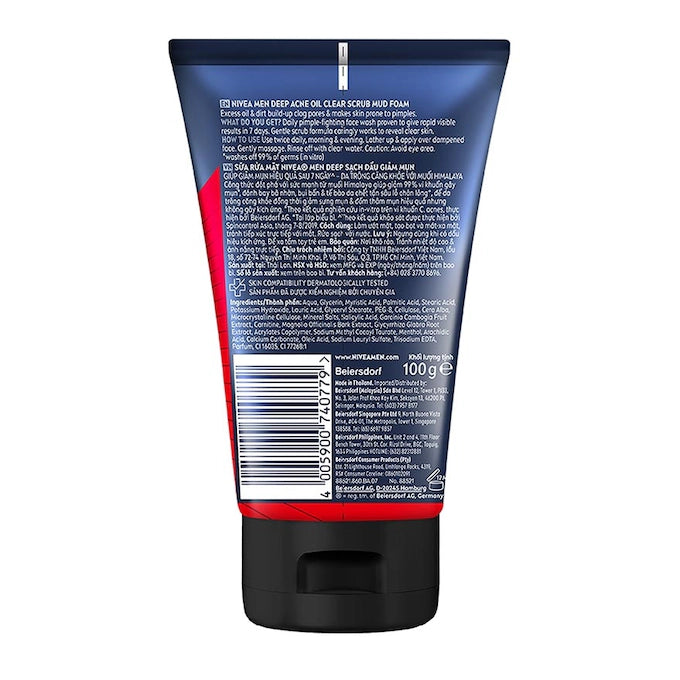 NIVEA FOR MEN DEEP RAPID ACNE OIL CLEAR MUD SCRUB 100G