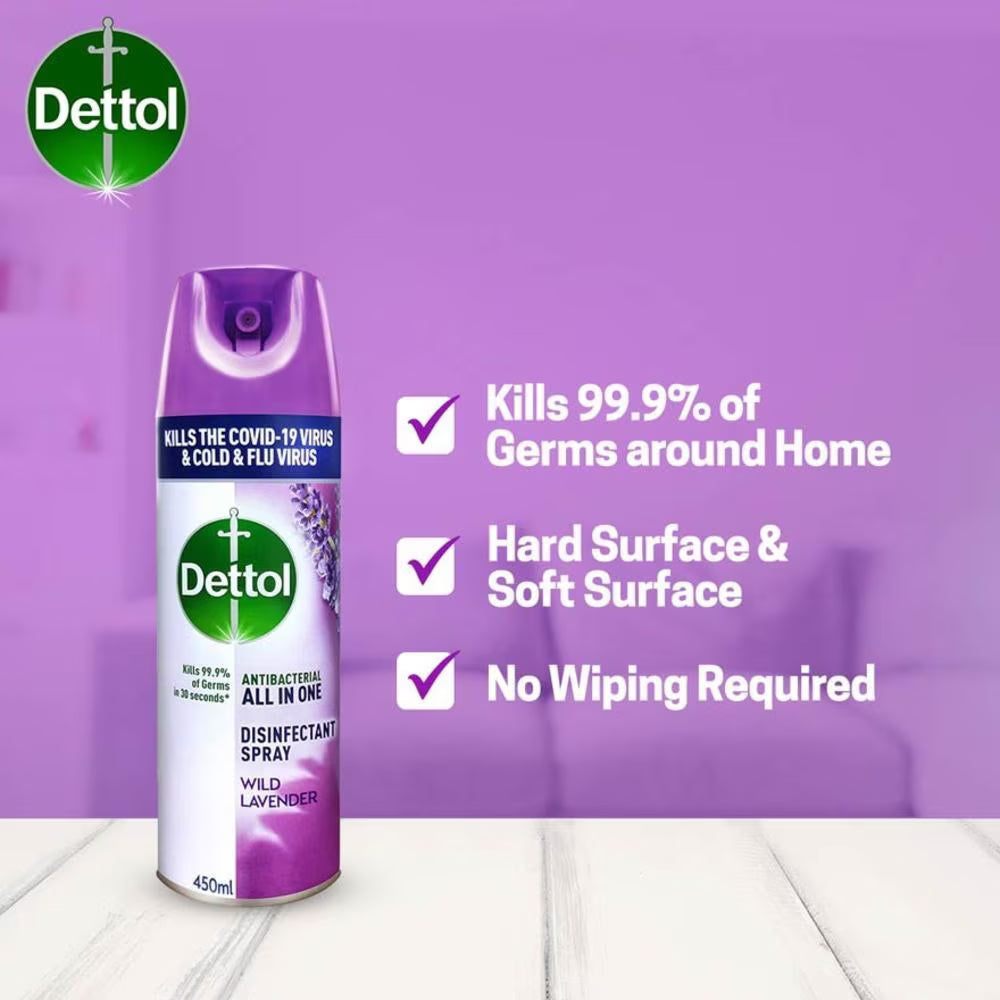 DETTOL DISINFECTANT SPRAY LAVENDER 450ML