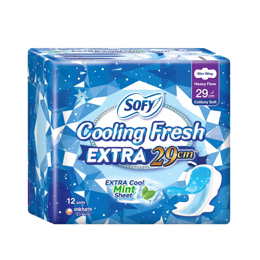 SOFY COOLING FRESH EXTRA NIGHT SLIM WING 29CM 12S